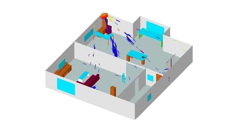 Verwendung der Radarsimulationssoftware WaveFarer zur Vorhersage der Wellenausbreitung in einem Innenraum Bild