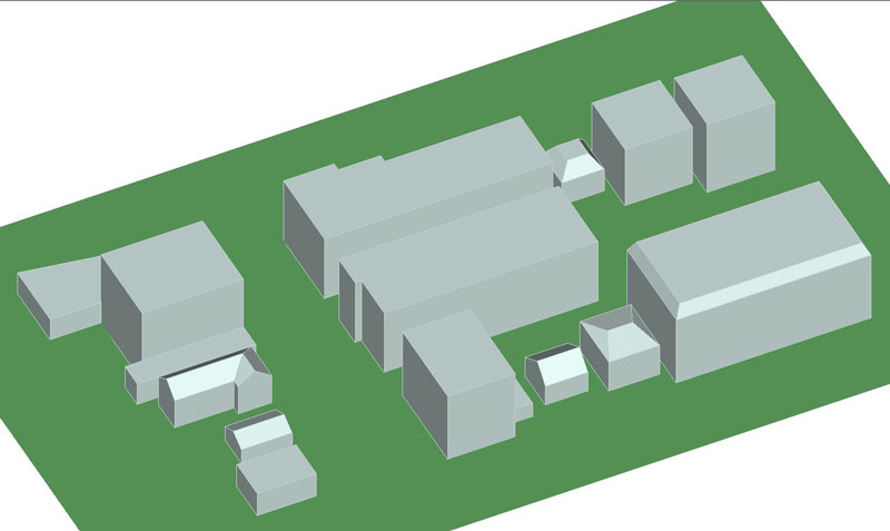 Abbildung 1: Urbane Stadt und Gelände innerhalb von Wireless InSite.