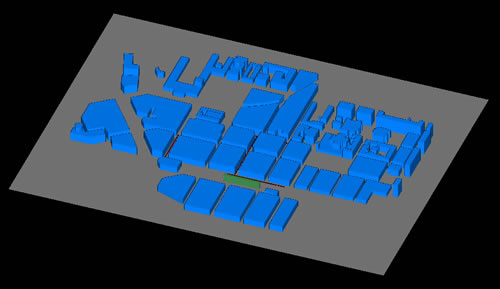 Abbildung 2. Drahtloses InSite-Modell des Stadtzentrums von Helsinki.