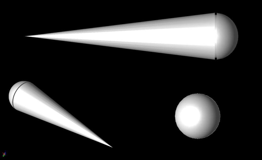Abbildung 4Die Kegelkugel mit Spaltgeometrie.