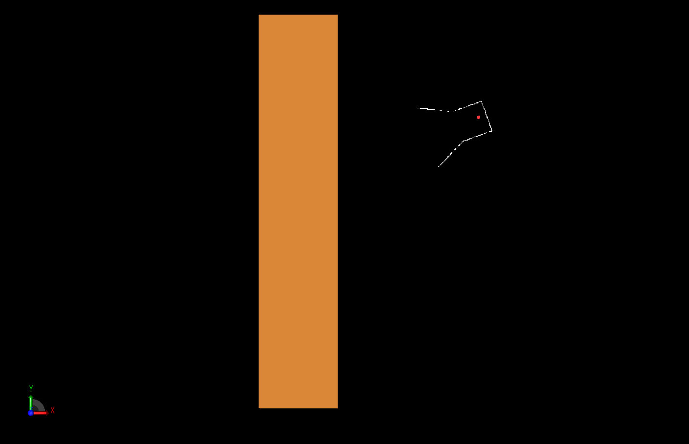 Abbildung 1Die grundlegende zweidimensionale Geometrie der Materialplatte und des geneigten Hornstrahlers.