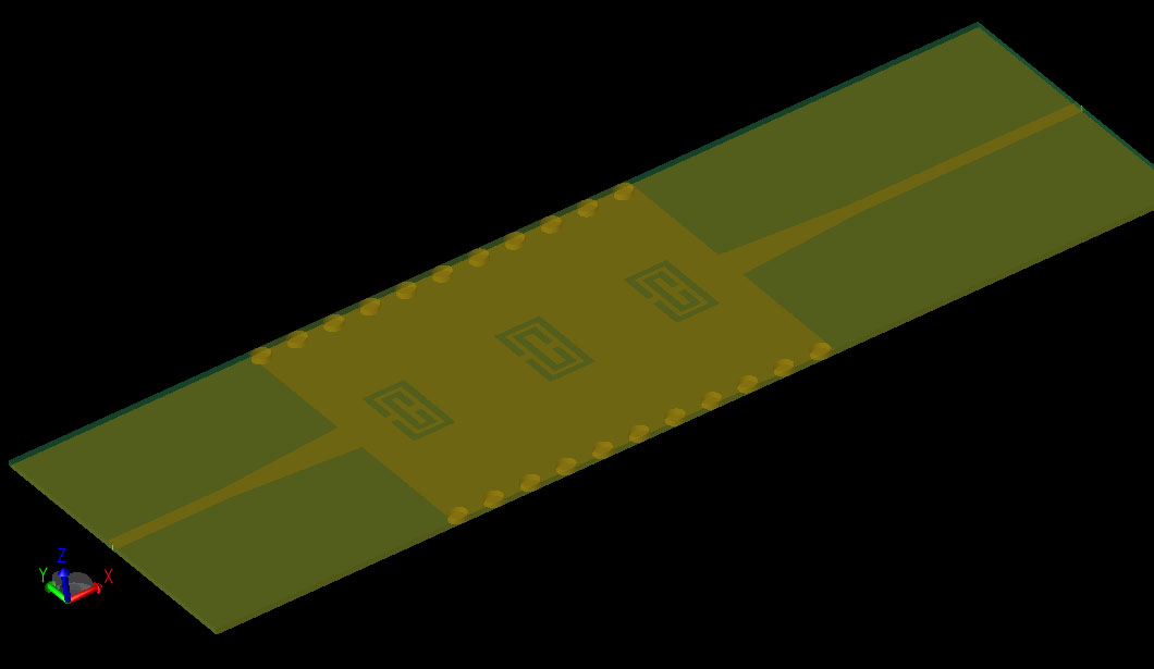 Abbildung 1CAD-Geometrie des SIW-Filters