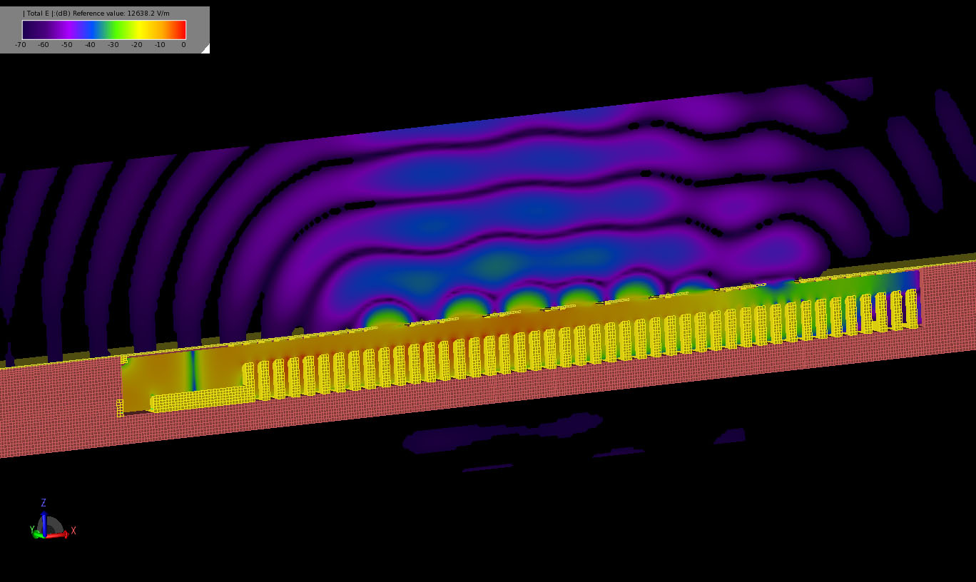 Abbildung 9Aufnahme des transienten elektrischen Feldes in einem Querschnitt der Vorrichtung.